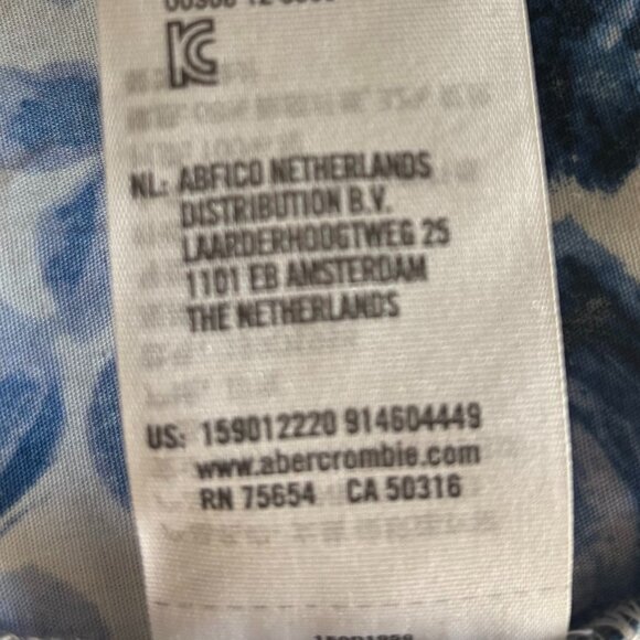 ABERCROMBIE & FITCH | Emerson Poplin Puff Sleeves Dress Blue Floral Size Medium - Picture 6 of 7